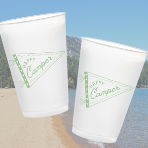 Bicchieri per addio al nubilato in campeggio / Bicchieri personalizzati per addio al nubilato, addio al nubilato sul lago, festa in campeggio, bicchieri Happy Camper, cocktail da falò, confezione da 12