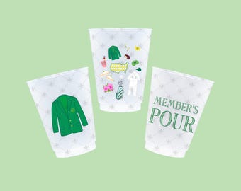 Masters Themed Party Cups | Masters Golf Tournament Watch Party Favors (Set of 12)