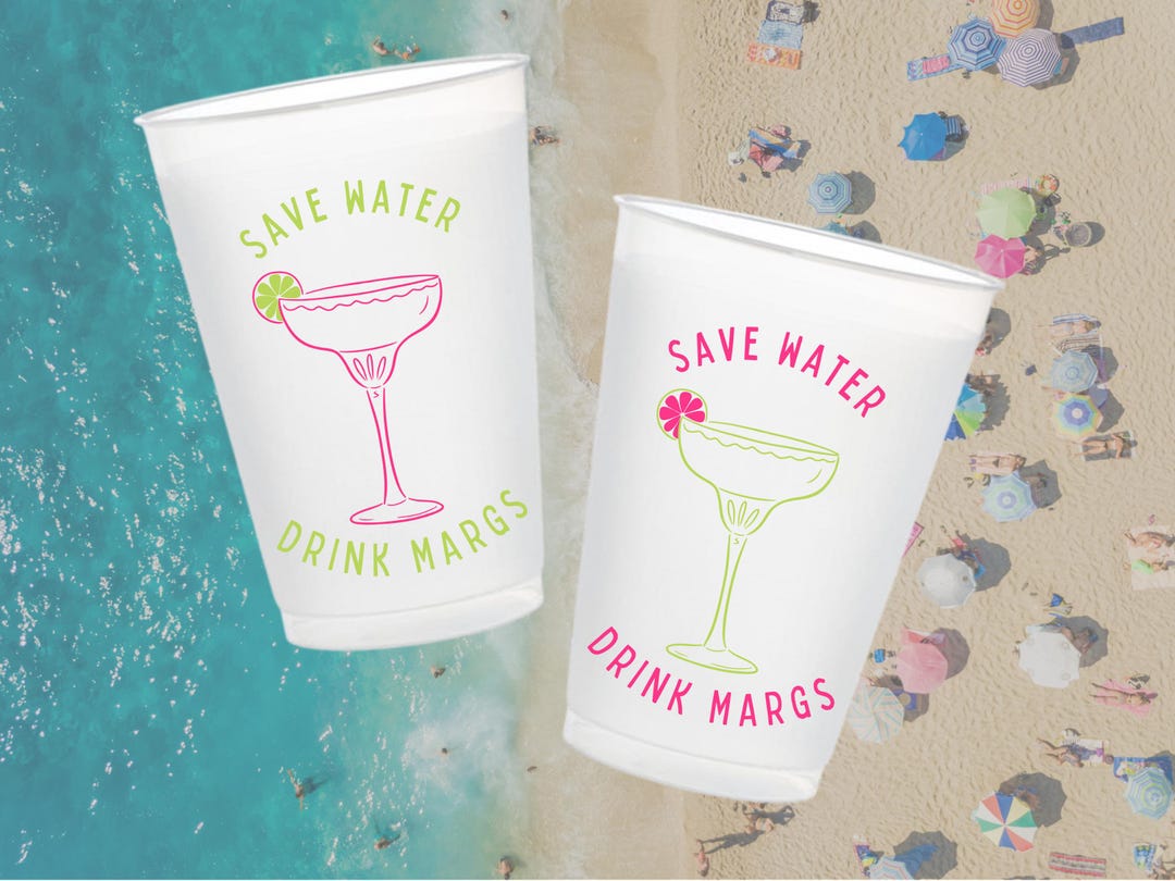 Margarita Bachelorette Party Cups | Save Water Drink Margs, Set of 12 ...