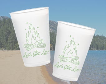 Camping Bachelorette Party Cups | Campfire Design, Set of 12