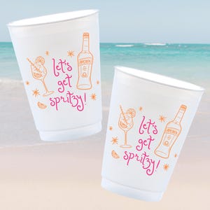 Sun & Spritz Bachelorette Party Cups | Spritz Theme Bachelorette Decor, Love At First Spritz Bachelorette, Lets Get Spritzy, Set of 12