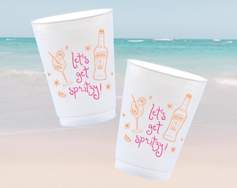 Sun & Spritz Bachelorette Party Cups | Spritz Theme Bachelorette Decor, Love At First Spritz Bachelorette, Lets Get Spritzy, Set of 12