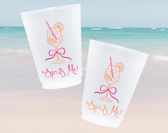 Spritz Theme Bachelorette Party Cups | Love at First Spritz Bachelorette Decor, Aperol Spritz Bachelorette Decor, Sun and Spritz, Set of 12