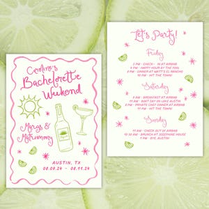 Margs and Matrimony Bachelorette Itinerary and Invite Template | Margarita Bachelorette, Final Fiesta, Mexico Beach Bachelorette Weekend