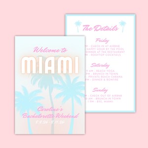 Miami Bachelorette Itinerary Template | Tropical Beach Party (Digital Download)