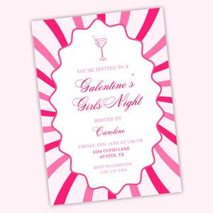 Galentine’s Day Party Invitation | Galentine&#39;s Brunch Invite, Galentine&#39;s Template, Valentine’s Invite, Pink Party, Galentine’s Girls Night