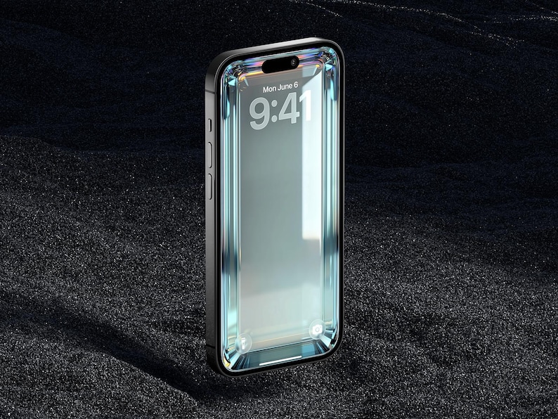 Mint 3D Glass iPhone Wallpaper – Minimalist (Digital Download image 3