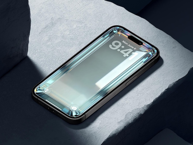 Mint 3D Glass iPhone Wallpaper – Minimalist (Digital Download image 2