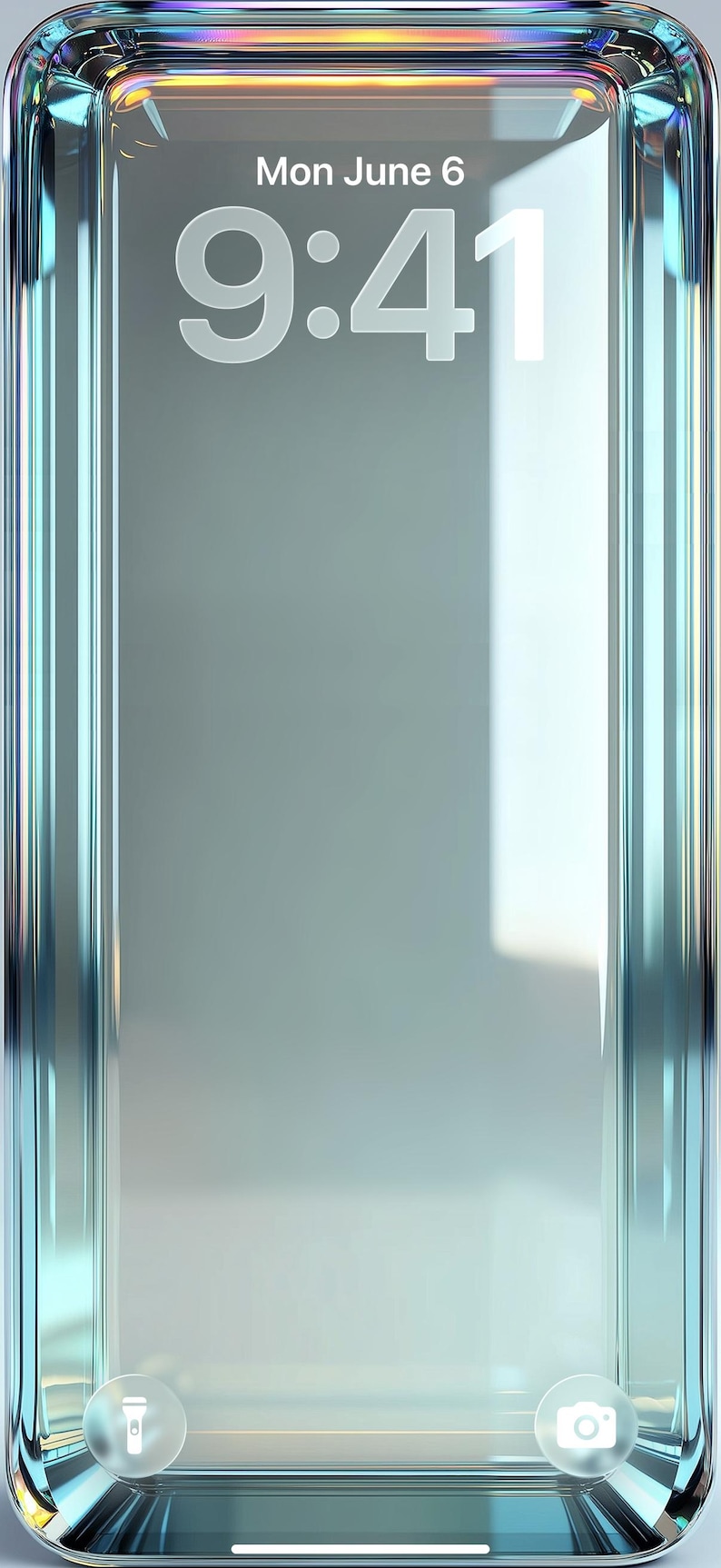 Mint 3D Glass iPhone Wallpaper – Minimalist (Digital Download image 5