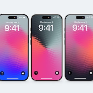 3-Pack Bundle Aura Gradient iPhone Wallpapers, Aesthetic Gradient Phone Background, Modern & Minimalist Digital Download Wallpapers