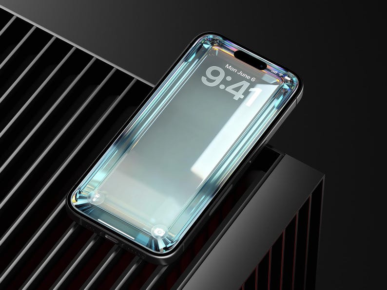 Mint 3D Glass iPhone Wallpaper – Minimalist (Digital Download image 4