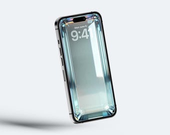 Mint 3D Glass iPhone Wallpaper – Minimalist (Digital Download