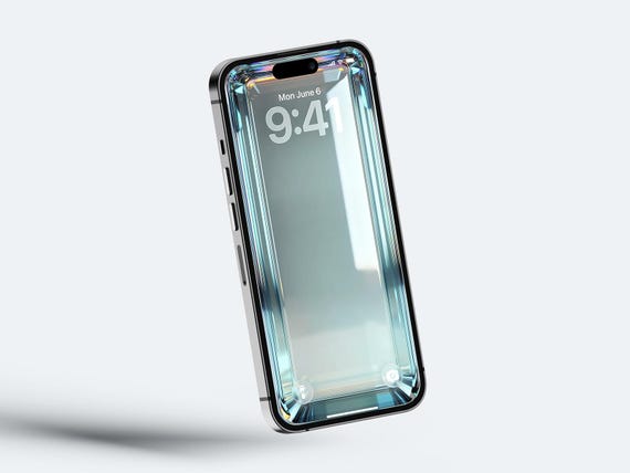 Mint 3D Glass iPhone Wallpaper – Minimalist (Digital Download