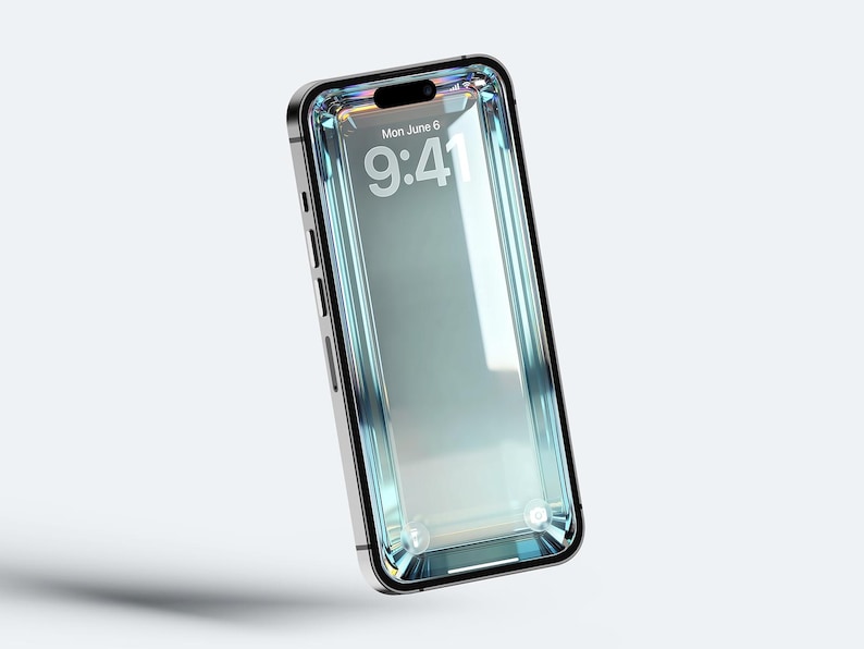 Mint 3D Glass iPhone Wallpaper – Minimalist (Digital Download image 1