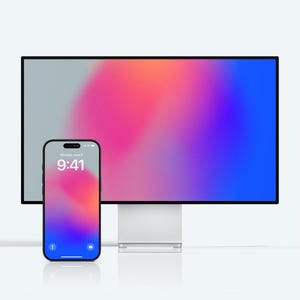 Bundle - Aura Gradient Desktop and iPhone Wallpaper | Gradient Blur Minimal Desktop Laptop backgrounds | Instant Download