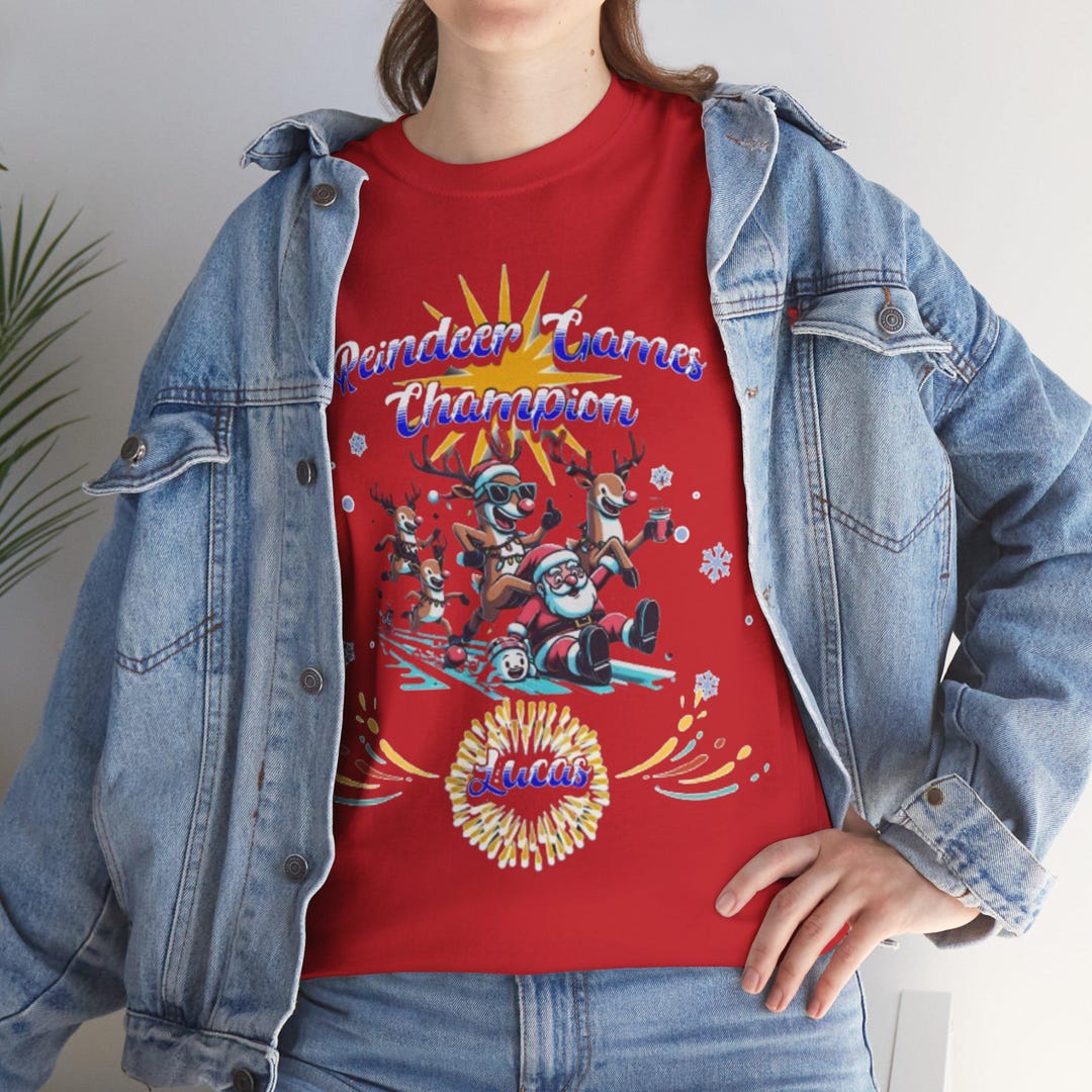 Reindeer & Cocktails Christmas Graphic Tee main image 0