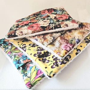 Handmade Reusable Cotton Face Cleaning Wipes: Flowers pattern cotton washcloth Makeup Removal Cloths Gift