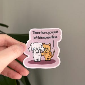 Pegatinas de perros tristes y gatos consoladores; pegatinas de perros y gatos lindas y divertidas; divertidas, duraderas y perfectas para cualquier superficie.