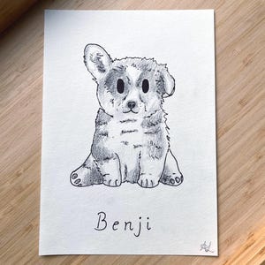 Custom Cartoon Dog Drawing | Hand-Drawn Pet Portrait | Personalized Dog Gift for Dog Lovers & Pet Owners  | Unique Dog Gift
