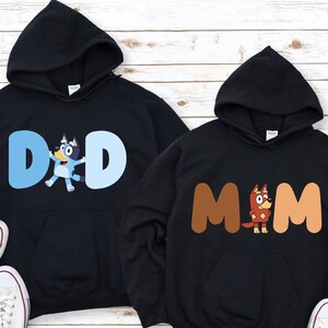 Disney Mom Dad Matching Hoodie, Funny Mom Dad Hoodie, Dog Mom Sweatshirt, Favorite Dog Dad Hoodie, Dog Cartoon Hoodie, Gift For Mom Hoodie