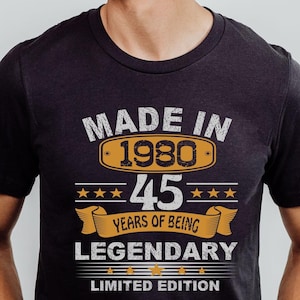 Vintage 1980 Birthday Shirt, 45th Birthday Gift Shirt, 45 Birthday Shirts, Made in 1980 Shirt, Classic 1980 Shirt, Made in 1980, Retro 1980