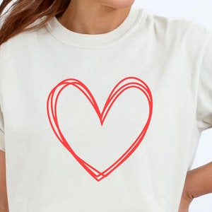 Double Heart Shirt, Comfort Colors® Love Shirt, Love Shirt, Valentines Day Shirt, Couple Matching Tee, Mother&#39;s Day Shirt, Cute Heart Shirt