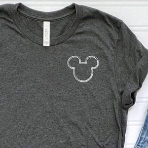 Pocket Mickey Shirts, Minimalist Mickey Sketch Shirt, Simple Disney Shirt, Disney Vacation Shirt, Mickey Silhouette Shirt, Disneyland Shirt