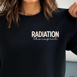 Pocket Radiation Therapist Sweatshirt, Minimalist Radiation Therapy Sweatshirt, Radiation Technician Grad Sweatshirt, Xray School Sweatshirt image 1