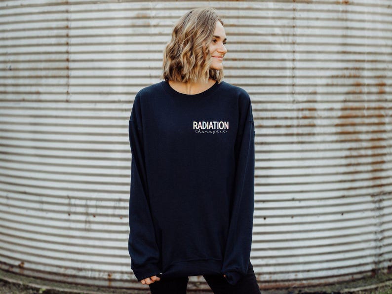 Pocket Radiation Therapist Sweatshirt, Minimalist Radiation Therapy Sweatshirt, Radiation Technician Grad Sweatshirt, Xray School Sweatshirt image 2