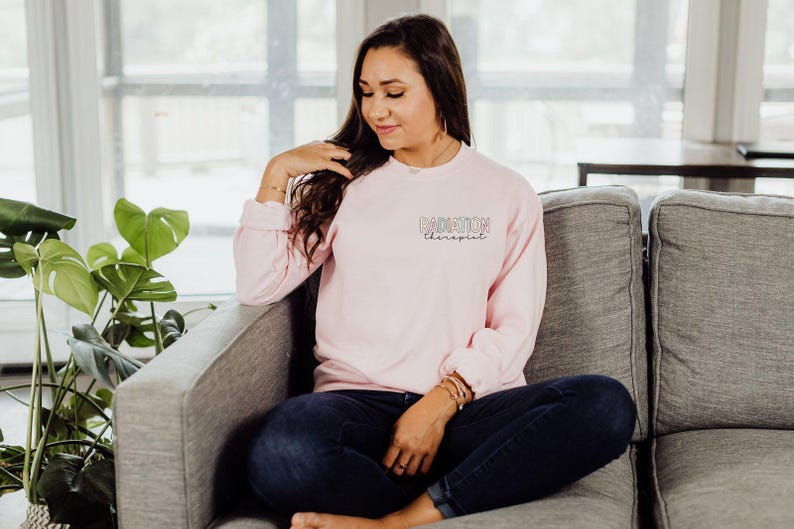 Pocket Radiation Therapist Sweatshirt, Minimalist Radiation Therapy Sweatshirt, Radiation Technician Grad Sweatshirt, Xray School Sweatshirt image 3