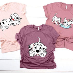 juemi Crazy Dalmatian Shirt オフホワイト Women's One Hundred and One Dalmatians Puppy Love T-Shirt