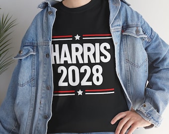 HARRIS 2028 Unisex Heavy Cotton Tee - Political Campaign Shirt, Election Apparel, Gift for Supporters, Comfy Casual Tee, Unisex T-Shirt