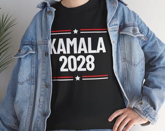 KAMALA 2028 Unisex Heavy Cotton Tee - Political Campaign Shirt, Election Apparel, Gift for Supporters, Comfy Casual Tee, Unisex T-Shirt