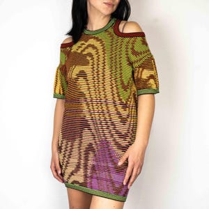 Missoni Cut-Out Mini Dress | Textured Knit Bodycon Party Dress | Iconic Italian Designer Piece | XS–S