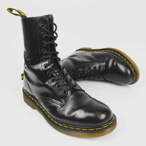 Dr. Martens 1490 Black Lace-Up Boots with Yellow Accents and additional zippers Dr. Martens | Shoes | Dr Martens 49 Black Laceup Boots With  main image 3