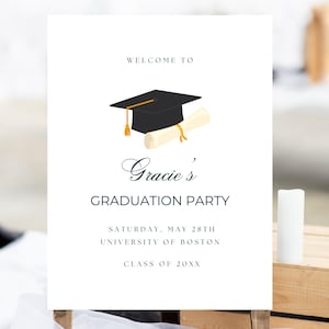 Modern Graduation Welcome Sign Template: Editable Party Poster (Digital Download)