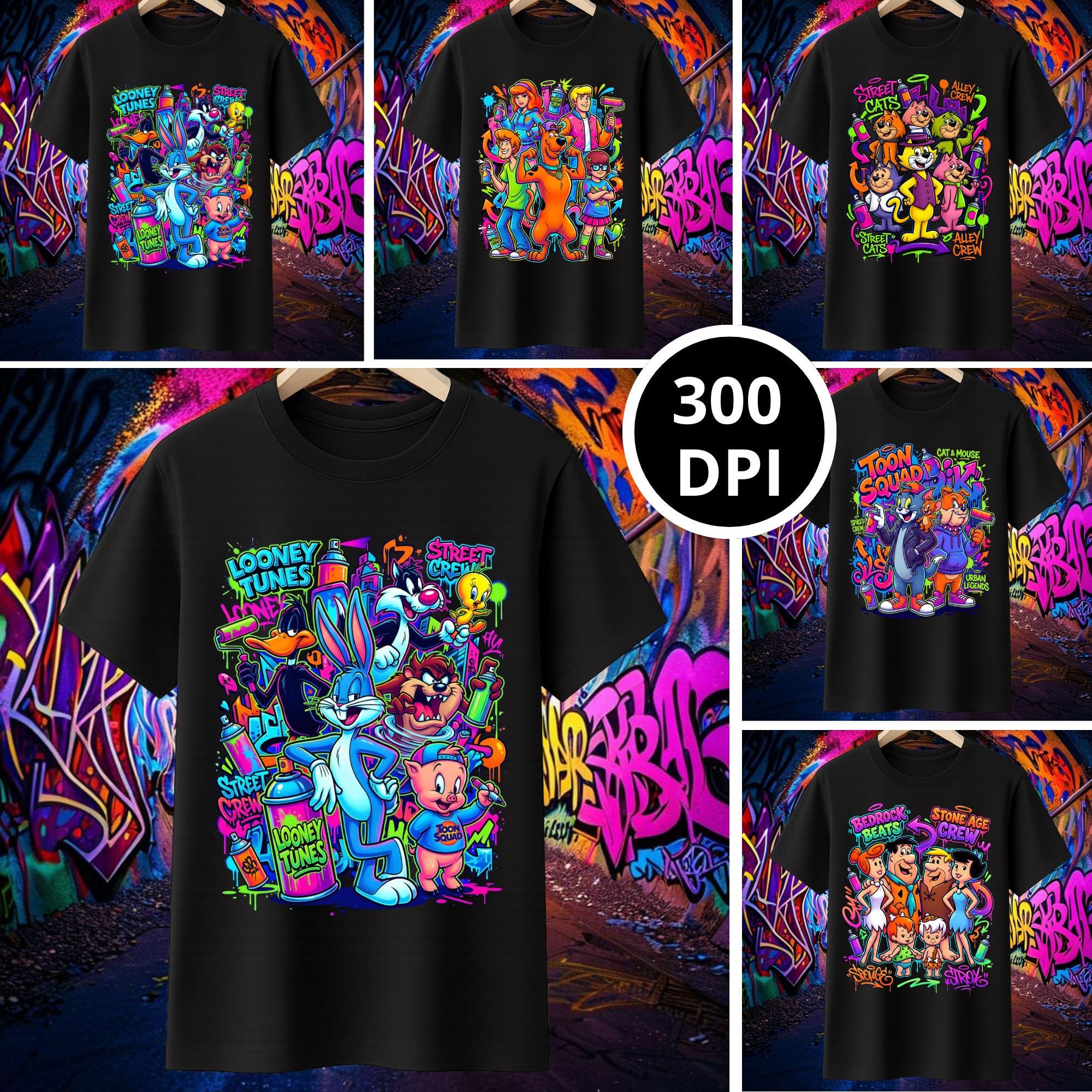Graffiti T-shirt PNG Bundle | 22 Urban Street Art Designs (commercial ...