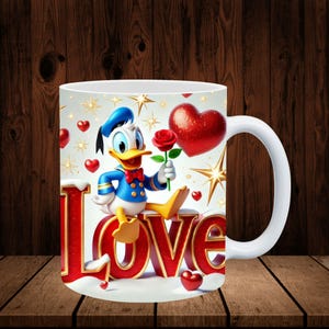 22 3D Mug Wraps Pack for Valentine&#39;s Day, 11oz, Adorable Cartoon Characters, Sublimation Design, Mug Template.