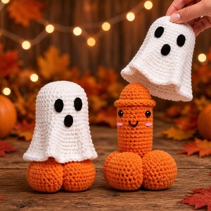 Patrón de ganchillo PDF de fantasma sorpresa de Halloween, amigurumi divertido, dos estilos, regalo de broma para adultos, fácil para principiantes.