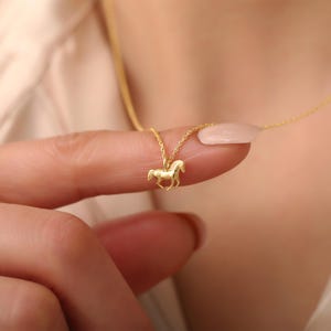 Dainty Horse Necklace, Tiny Horse Necklace, Equestrian Necklace, Animal Lover Necklace, Running Horse Necklace