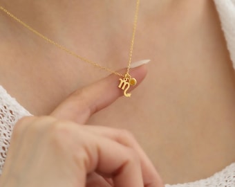 Zodiac Birthstone Necklace,  Gemstone Necklace, Shapes Necklace, Horoscope Necklace, Custom Tiny Necklace
