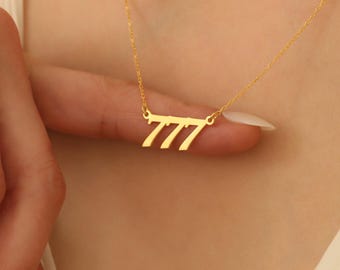 Angel Number Necklace, Custom Necklace, Spiritual Pendant, Personalized Pendant, 111 222 333 444 555 666 777 Necklace