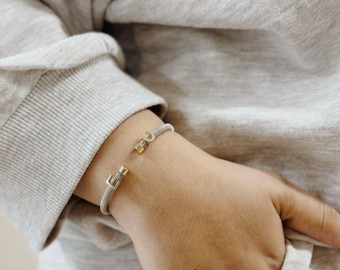 Lettered Steel Cuff Bracelet, Minimalist Silver Letter Charm Bracelet, Adjustable Bracelet, Couple Bracelet, Love Letter Charm Bracelet