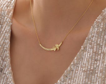 Organic Baby Hand & Footprint Necklace, Personalized Engraved Bar Necklace, Custom Baby Keepsake Jewelry, Gift for New Mom