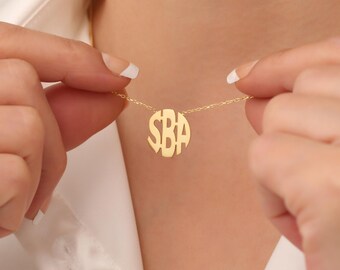 Dainty Monogram Necklace Silver, Custom Block Initials Necklace, Tiny Necklace, Pair Necklace