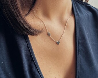 Sideways Necklace, Initial Necklace, Heart Necklace, Personalized Necklace, Elegant Statement Necklace, Custom Necklace, Dainty Necklace