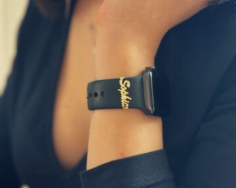 Personalized Watch Band Name Charm, Apple Strap Charm, Custom Apple Watch Letter Bands Charm, Name Tag, Custom Compatible Charm