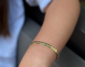 Personalized Bracelet Cuff, Custom Bracelet, Engraved Bracelet, Dainty Bracelet, Message Cuff Bracelet, Simple Open Cuff Bracelet