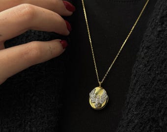 Phoenix Pendant Necklace, Photo Locket Necklace, Legendary Rising Medallion Necklace, Simurgh Chain Necklace,  Oval Locket