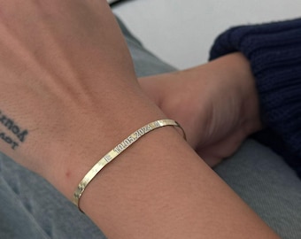 Herringbone Chain Bracelet, Layering Snake Chain Bracelet, Custom Italian Chain Bracelet, Name Bracelet, Engraved Letter Bracelet